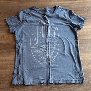 Gymboree Charcoal Tee with Artistic Hand Design